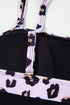 Black 2pcs Leopard Patchwork Plus Size High Waisted Swimsuit